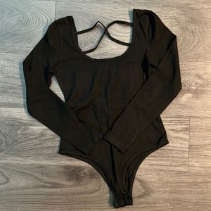 NWOT Black Leotard / Bodysuit with Strappy Back